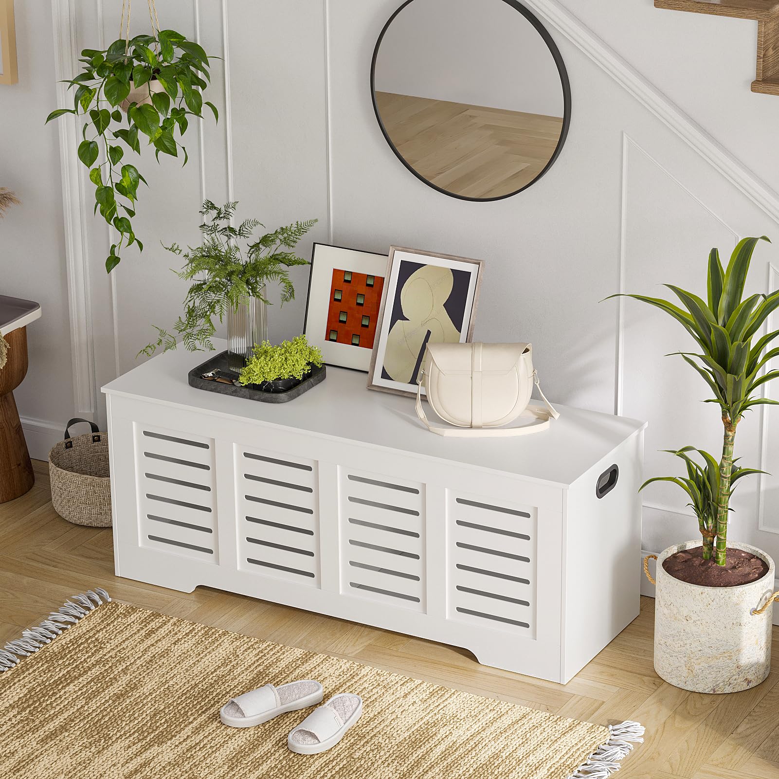 Amazon.com: DINZI LVJ Storage Chest, 47.3” Wooden Toy Box with 2